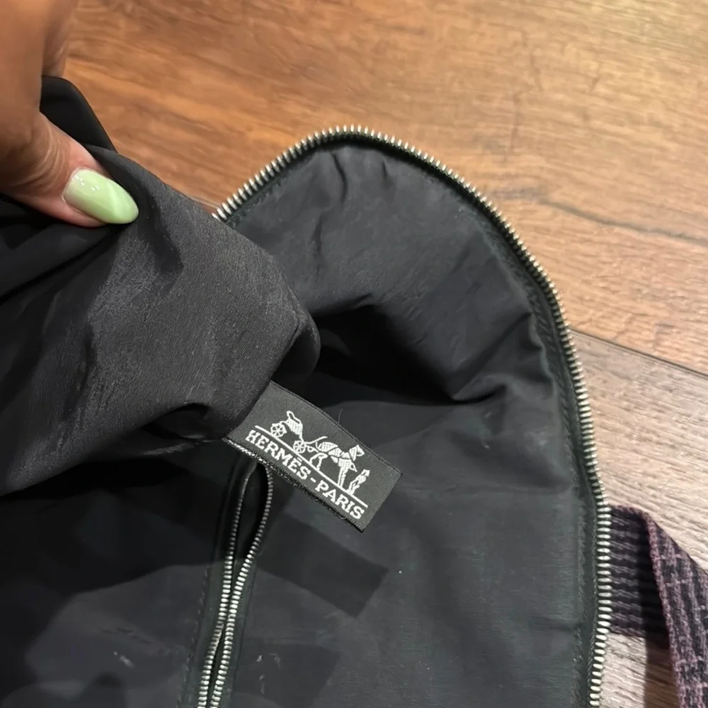 Hermes Pre Owned Gray Canvas with Pockets Laptop Bag Durable and Minimalist